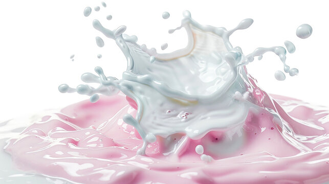 Milk or Yogurt spash on transparent background , cut out.