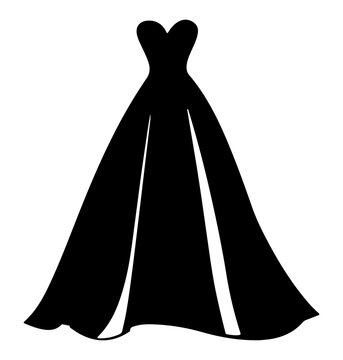 recommend clip art: wedding dress silhouette, wedding dress icon vector illustration