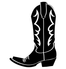 western cowboy boot silhouette, western cowboy boot icon vector illustration
