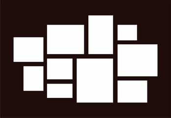 Pictures or photos frame collage. comics page grid layout abstract photo frames and digital photo wall template