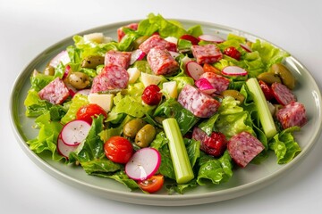 Invigorating Antipasto Salad with Fusilli Pasta and Basil