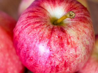 Moist Apple Image. A crisp, moist apple, representing fresh produce. Suitable for grocery or health product marketing.