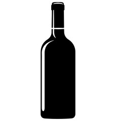 wine silhouette, wine icon vector illustration