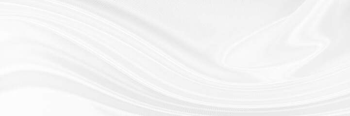 White gray satin texture that is white silver fabric silk panorama background with beautiful soft blur pattern natural.