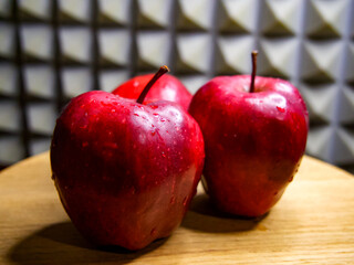 Ripe Apples. Fresh, ripe apples on wood, ideal for food themes.