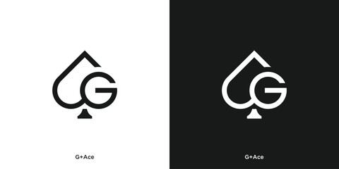 Simple Ace and Initial G Vector for Card Game Logos and More.
