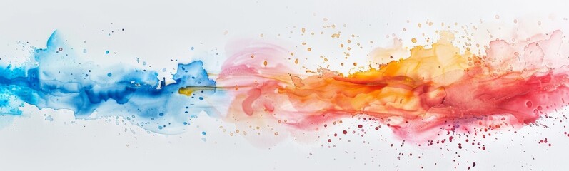 Brightly colored ink is being mixed into a white background