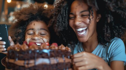 Joyful Family Celebrating with Cake