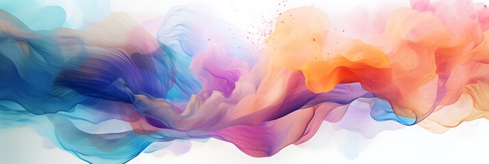 A watercolor splash with abstract shapes.