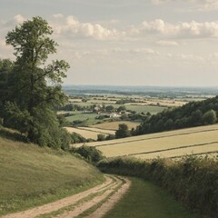 landscape with road countryside