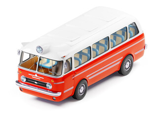 retro tourist bus isometric