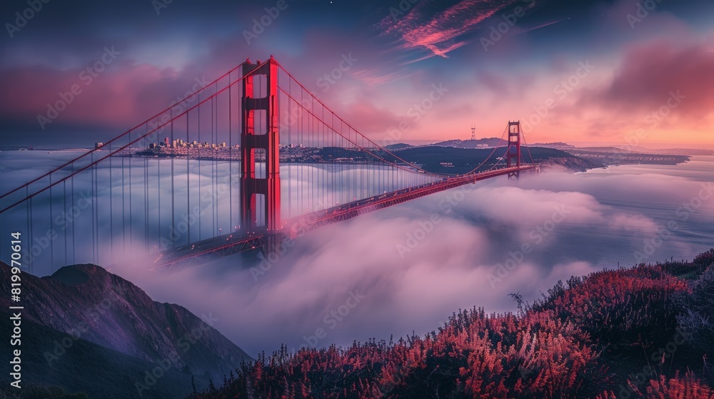 Wall mural Golden Gate Bridge in San Francisco, USA - Wall murals