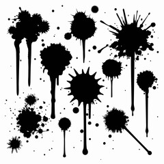 set of ink splashes