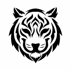 illustration vector graphics of tribal art tattoo face tiger design