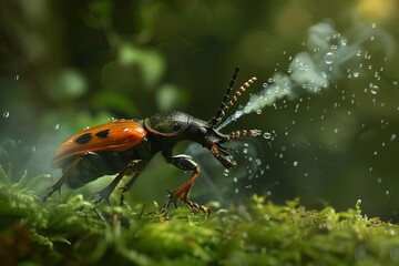 A beautiful and unique photograph of a bombardier beetle