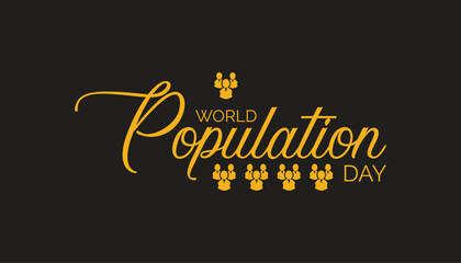 World Population Day observed every year in July. Template for background, banner, card, poster with text inscription.