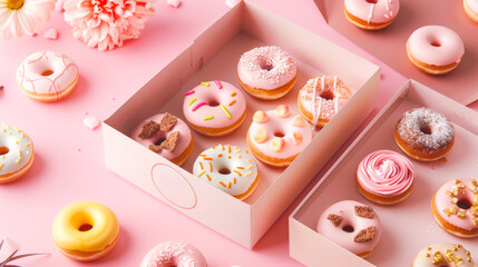 Obraz premium Clean and Appealing Baby Donut Design Package 