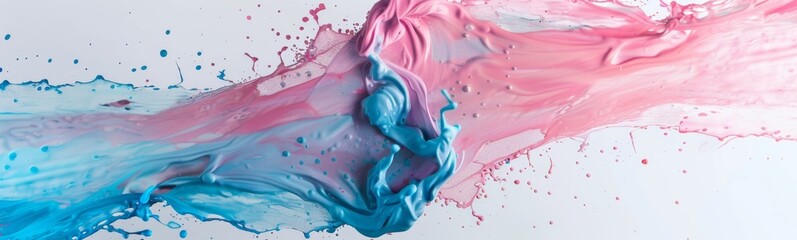 Pink and blue paint splash background 
