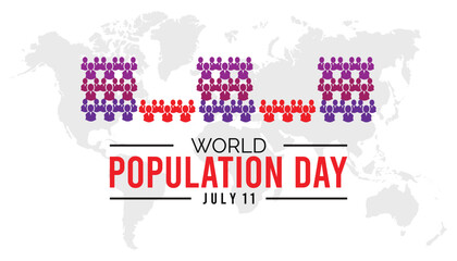Obraz premium World Population Day observed every year in July. Template for background, banner, card, poster with text inscription.