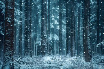 Whispers of Winter: A Poetic Portrayal of a Snowy Forest Twilight