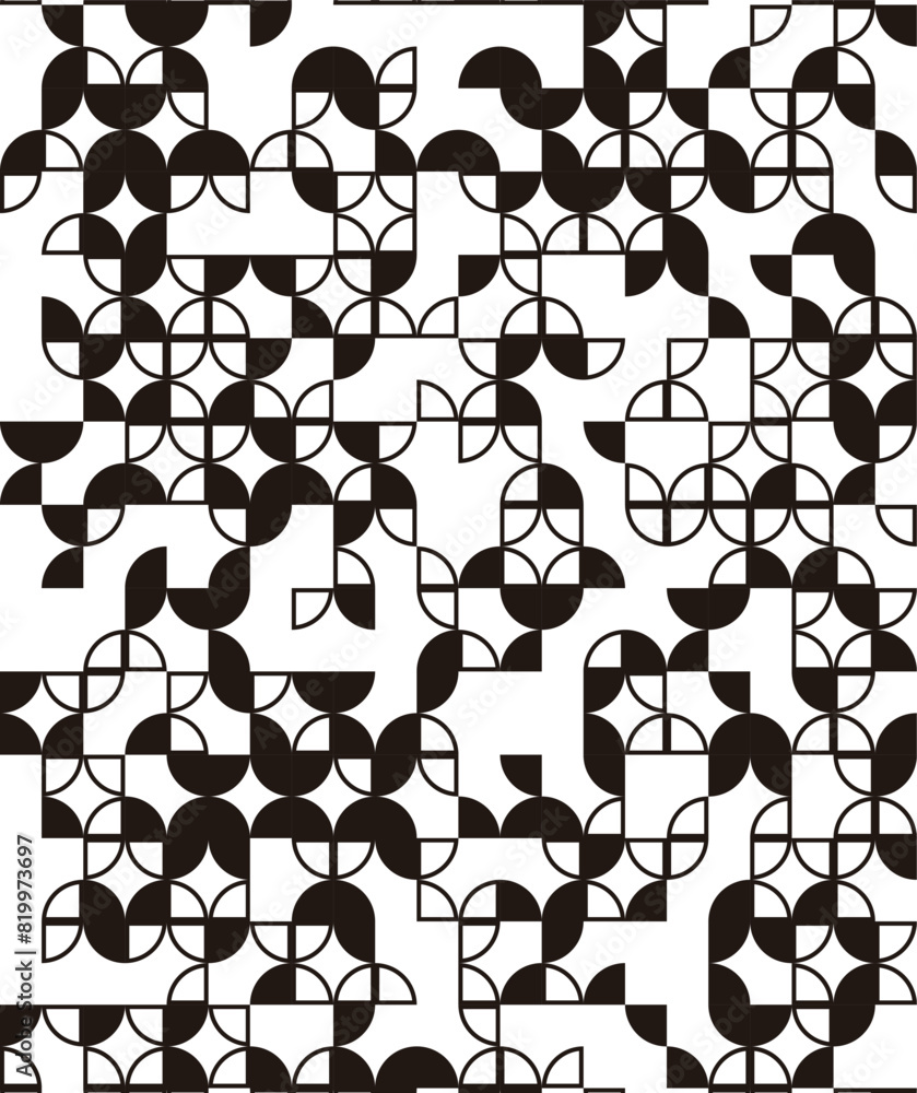 Poster black and white seamless geometric pattern. geometric background design element. editable graphic re