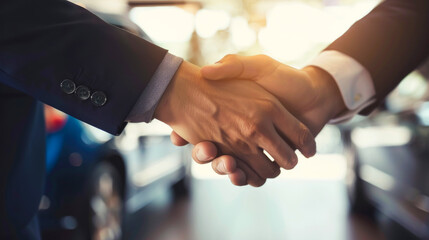 Deal Sealed with Handshake Between Businessman and Salesman
