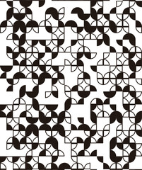 Black and white seamless geometric pattern. Geometric background design element. Editable graphic resource. Vector Format Illustration 