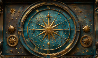 Close Up of Clock With Star