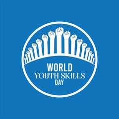 world youth skills day observed every year in July. Template for background, banner, card, poster with text inscription.