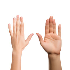 hand showing sign isolated on transparent background, clipping path, png, 