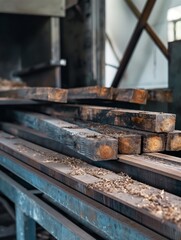 A pile of wood with sawdust on it generated by AI