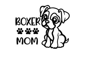 Boxer dog vector graphic SVG perfect cut file , happy smiling dog 