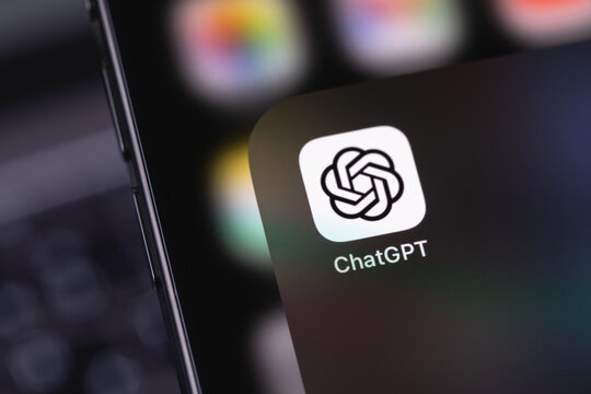 ChatGPT icon mobile app on a screen smartphone iPhone. ChatGPT is an artificial intelligence chatbot developed by OpenAI. Batumi, Georgia - February 11, 2024