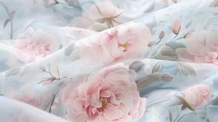 Delicate Floral Motifs in Soft Pastel Tones for Romantic Aesthetic