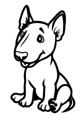 Bull Terrier vector graphic SVD file, perfect cut file of a happy smiling dog 