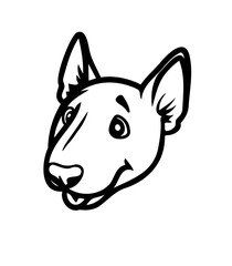 Bull Terrier vector graphic SVD file, perfect cut file of a happy smiling dog 