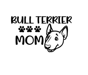 Bull Terrier vector graphic SVD file, perfect cut file of a happy smiling dog 