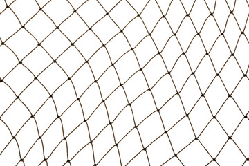Football or tennis net. Rope mesh on a white background close-up