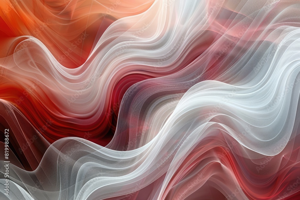 Poster red and white abstract waves aig51a.