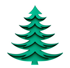Fototapeta premium Christmas tree made of cut green craft paper.