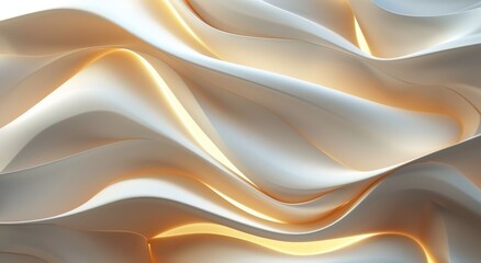 Fototapeta premium White and Yellow Background With Wavy Lines