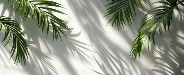 Palm Leaves on White Wall