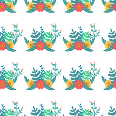 Flat design small flowers pattern design