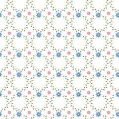 Flat design small flowers pattern design