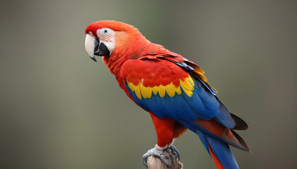 Fototapeta premium Close-up of Scarlet Macaw Bird on branch,Bird Photography