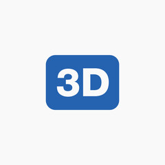 3d movie video badge icon