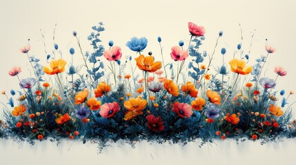 Inspirational Retro Floral Design for T-Shirts and Posters - A Vintage Touch to Modern Fashion - Powered by Adobe