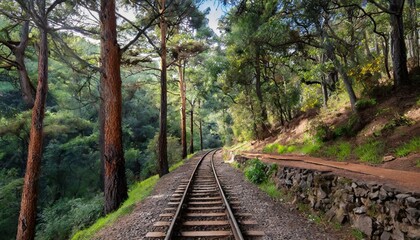 Fototapeta premium railway in the woods