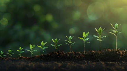 Small Saplings Aligned as a Growing Chart