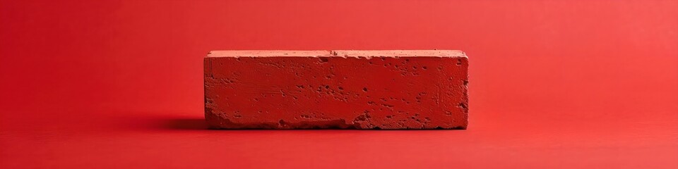 Single red brick on plain background construction concept